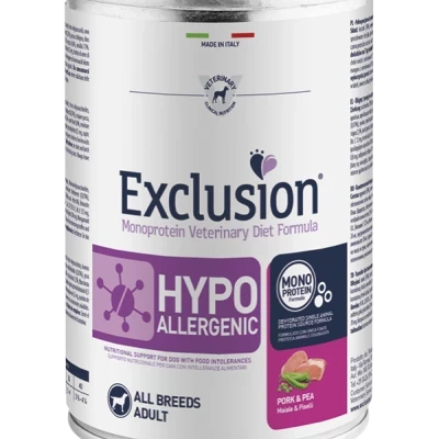 EXCLUSION HYPOALLERGENIC ALL BREEDS ADULT PORK&PEA 400g