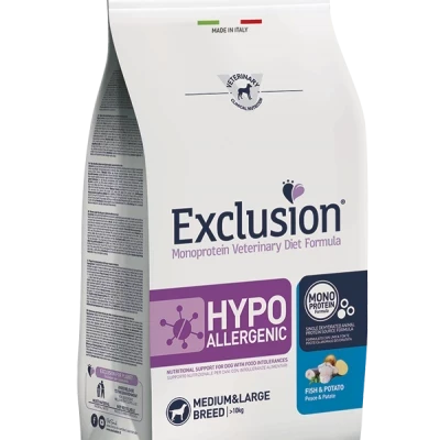EXCLUSION HYPOALLERGENIC MEDIUM&LARGE BREED ADULT FISH&POTATO 2KG