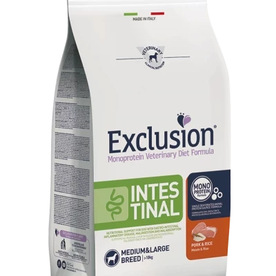 EXCLUSION INTESTINAL MEDIUM&LARGE BREED ADULT PORK&RICE 12KG