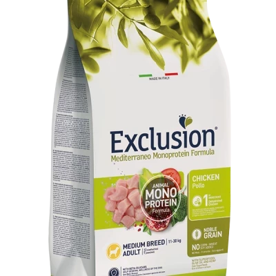 EXCLUSION MEDITERRANEO ADULT CHICKEN MEDIUM BREED 12KG