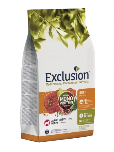 EXCLUSION MEDITERRANEO PUPPY BEEF LARGE BREED 12KG