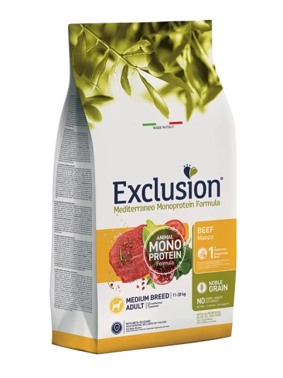 EXCLUSION MEDITERRANEO PUPPY BEEF MEDIUM BREED 12KG
