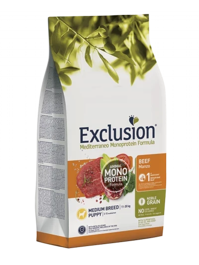 EXCLUSION MEDITERRANEO PUPPY BEEF MEDIUM BREED 3KG